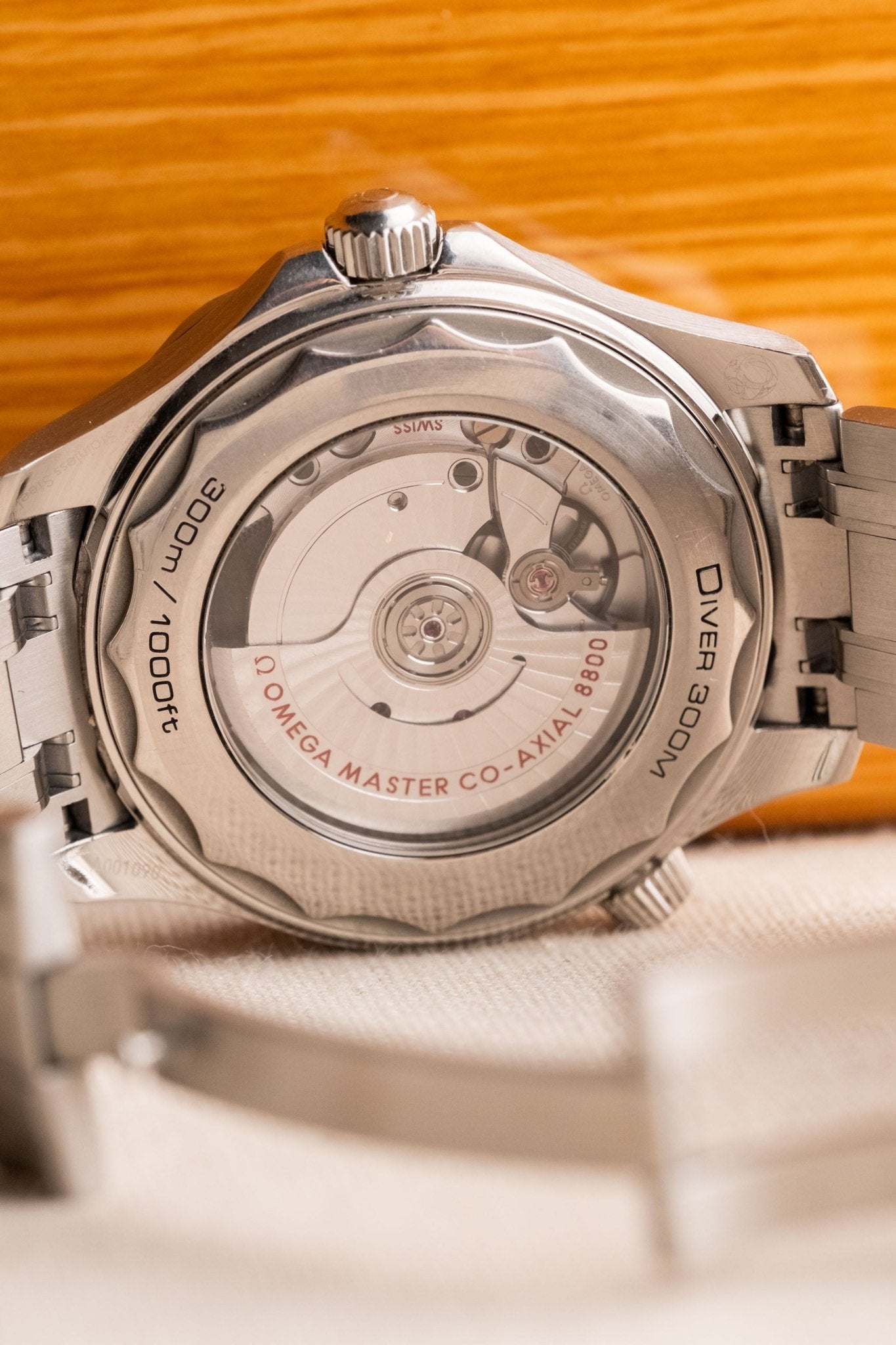 2021 Omega Seamaster Professional 300M “Blue Wave” Dial caseback view