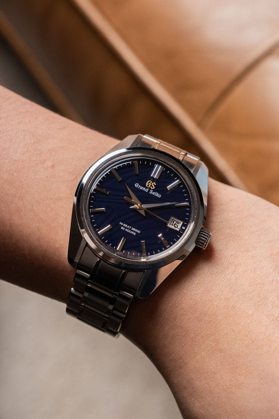 2022 Grand Seiko Heritage Collection 'Orbit' Hi-Beat 44GS 55th Anniversary Limited Edition No.462/550 SLGH009G dial detail close-up