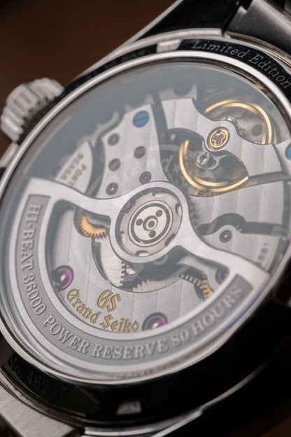 2022 Grand Seiko Heritage Collection 'Orbit' Hi-Beat 44GS 55th Anniversary Limited Edition No.462/550 SLGH009G caseback view