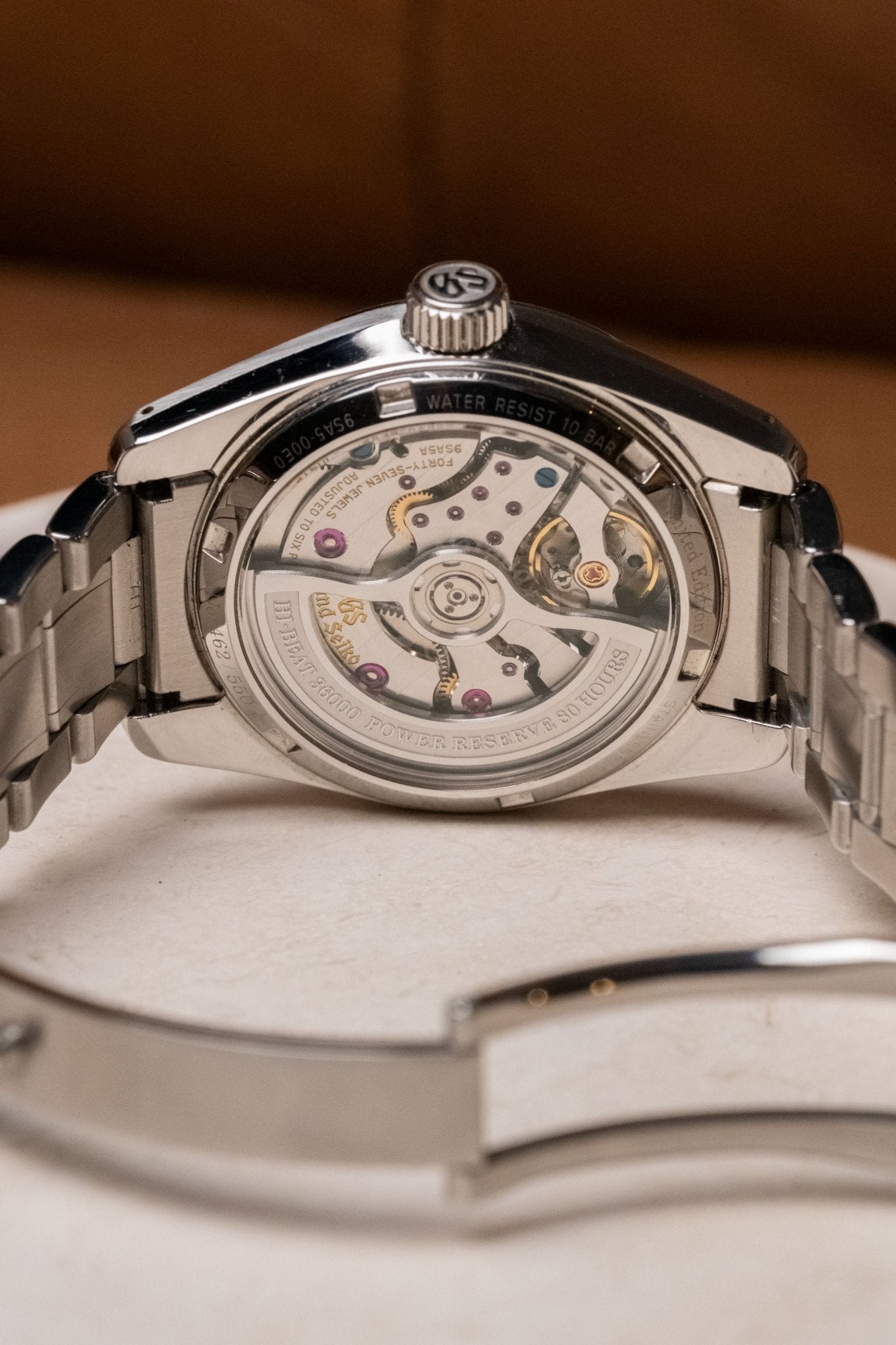 2022 Grand Seiko Heritage Collection 'Orbit' Hi-Beat 44GS 55th Anniversary Limited Edition No.462/550 SLGH009G caseback view