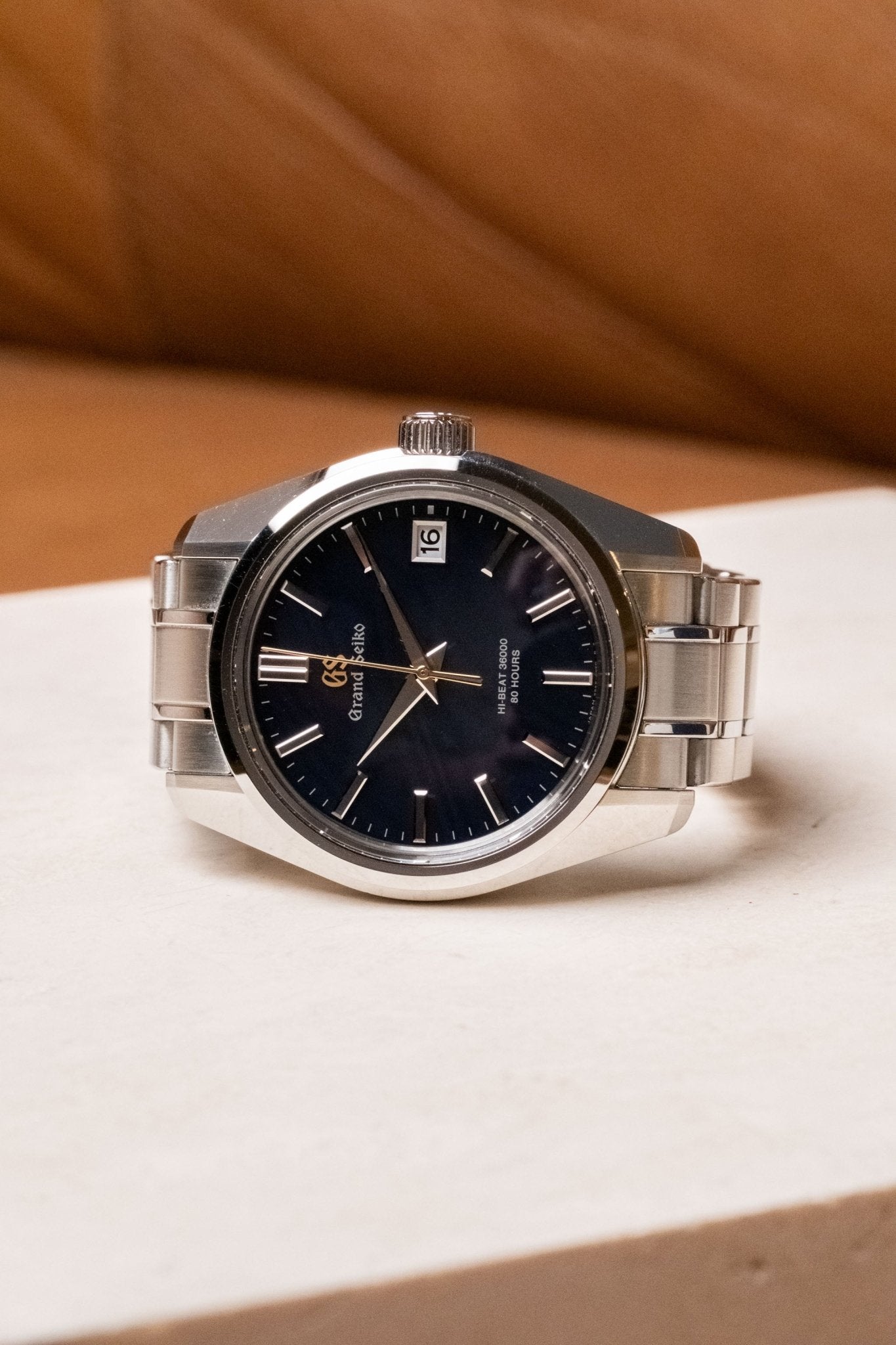 2022 Grand Seiko Heritage Collection 'Orbit' Hi-Beat 44GS 55th Anniversary Limited Edition No.462/550 SLGH009G dial detail close-up