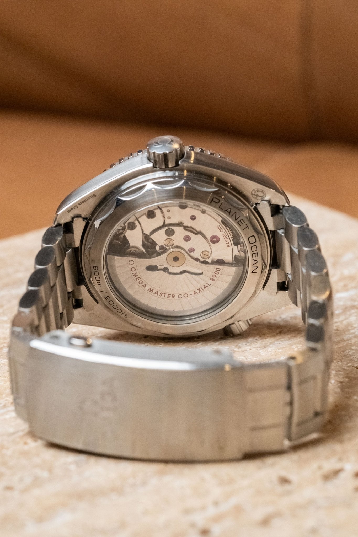 2022 Omega Seamaster Planet Ocean 600M caseback view