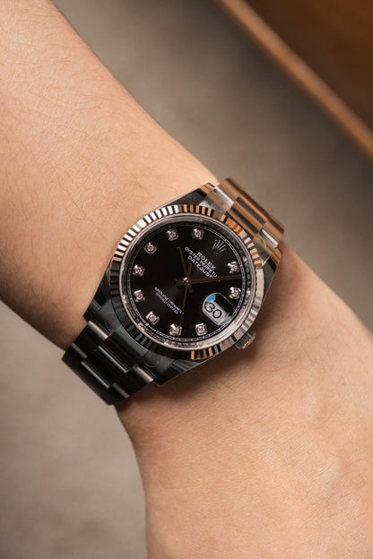 2022 Rolex Datejust 36 Black Diamond Dial Ref. 126234 - Wristory