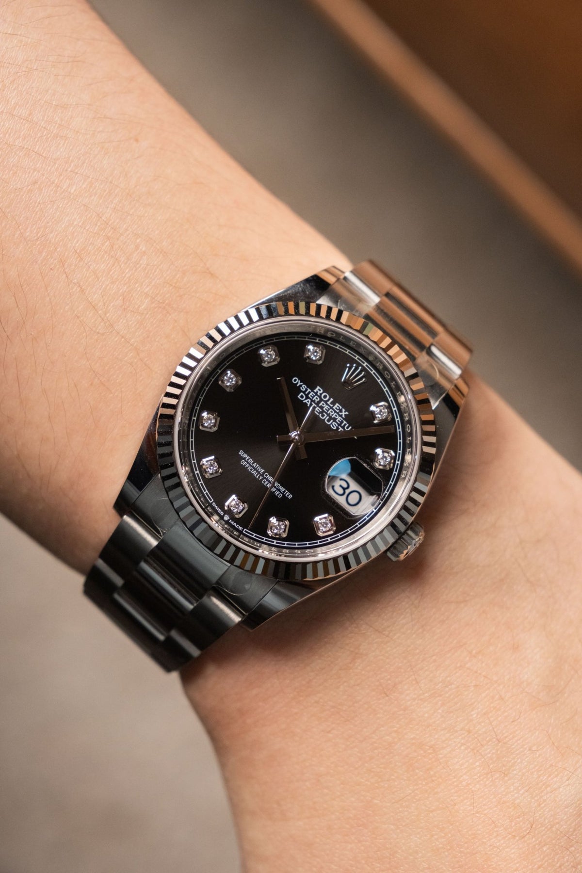 2022 Rolex Datejust 36 Black Diamond Dial Ref. 126234 - Wristory