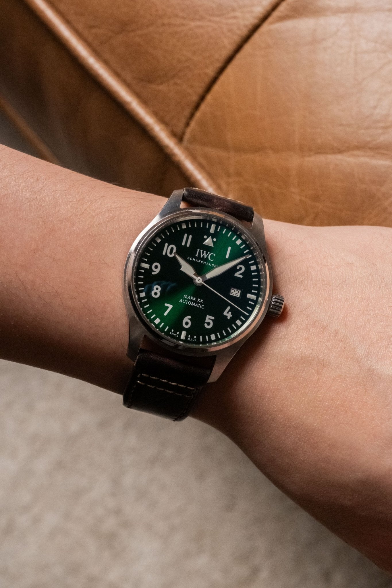 2023 IWC Schaffhausen Mark XX Green Details