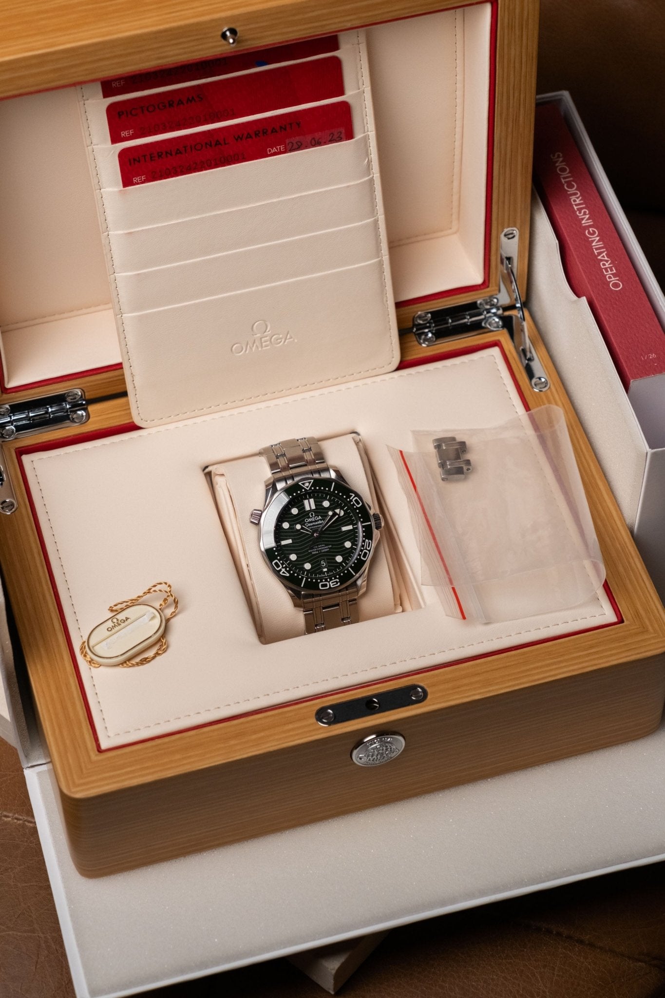 2023 Omega Seamaster 300M Professional Green Wave Dial Ceramic Bezel 210.32.42.20.10.001 - Wristory