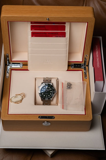 2023 Omega Seamaster 300M Professional Green Wave Dial Ceramic Bezel 210.32.42.20.10.001 - Wristory