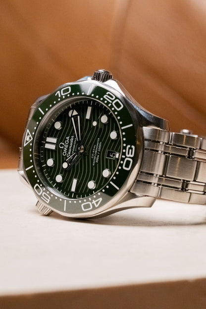 2023 Omega Seamaster 300M Professional Green Wave Dial Ceramic Bezel 210.32.42.20.10.001 - Wristory