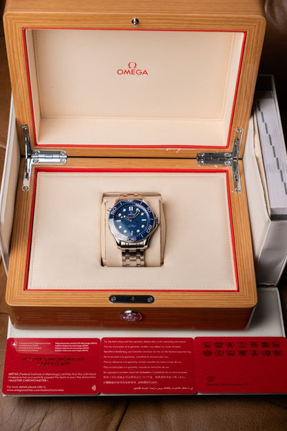 2023 Omega Seamaster Diver 300M Blue Ceramic Dial Ref. 210.30.42.20.03.001 - Wristory