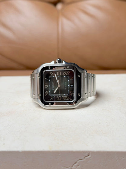 2024 Cartier Santos de Cartier Large Green Dial Ref. WSSA0062 - Wristory