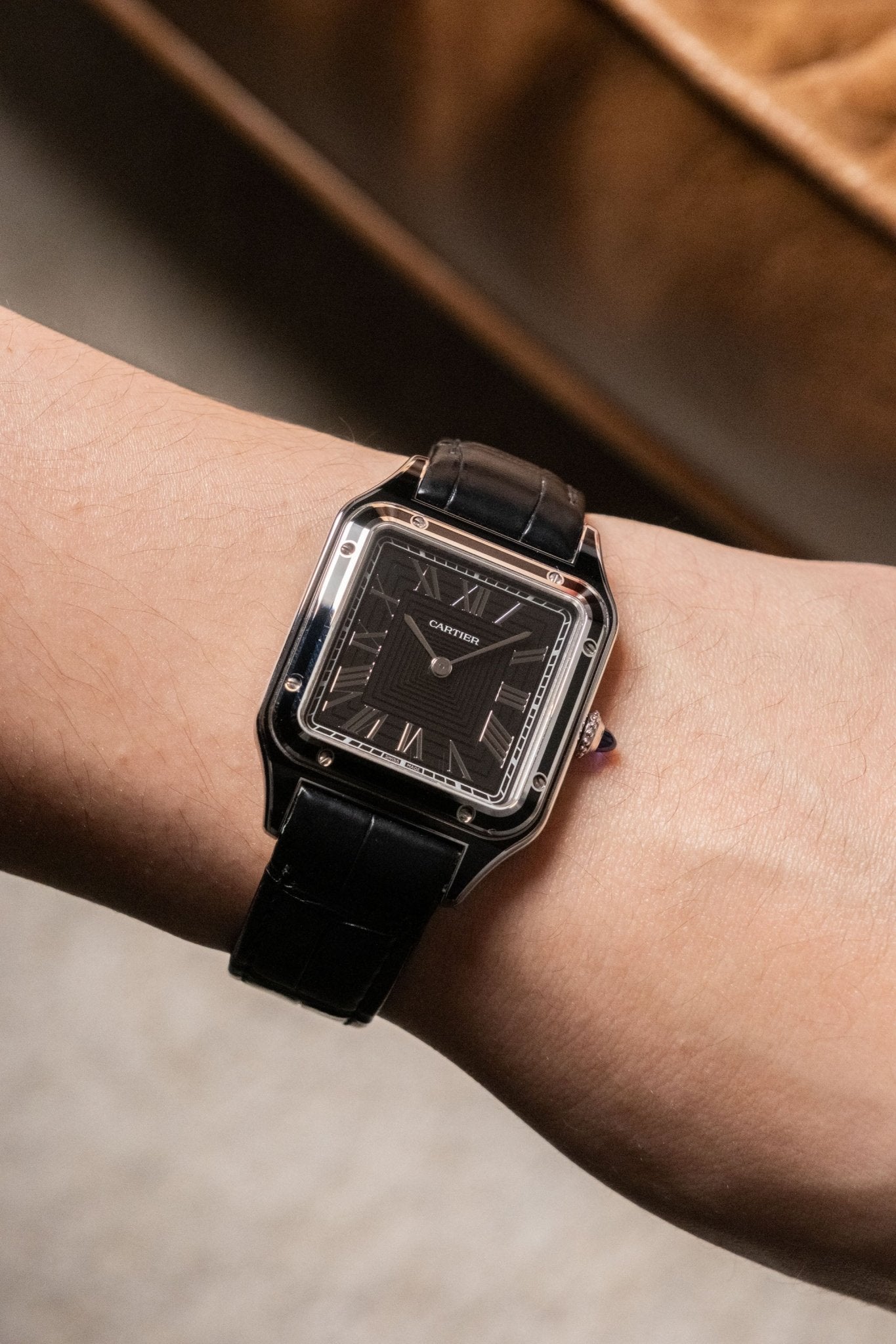 2024 Cartier Santos Dumont Black Lacquer WSSA0046 pre-owned watch Wristory Melbourne