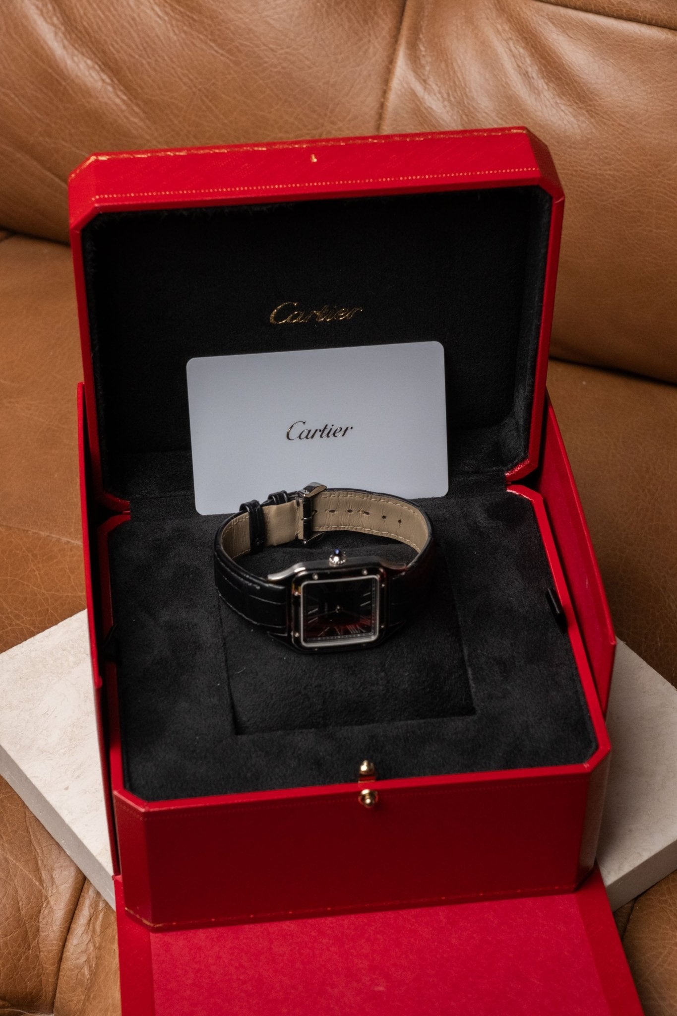 2024 Cartier Santos Dumont Black Lacquer WSSA0046 full set box and papers