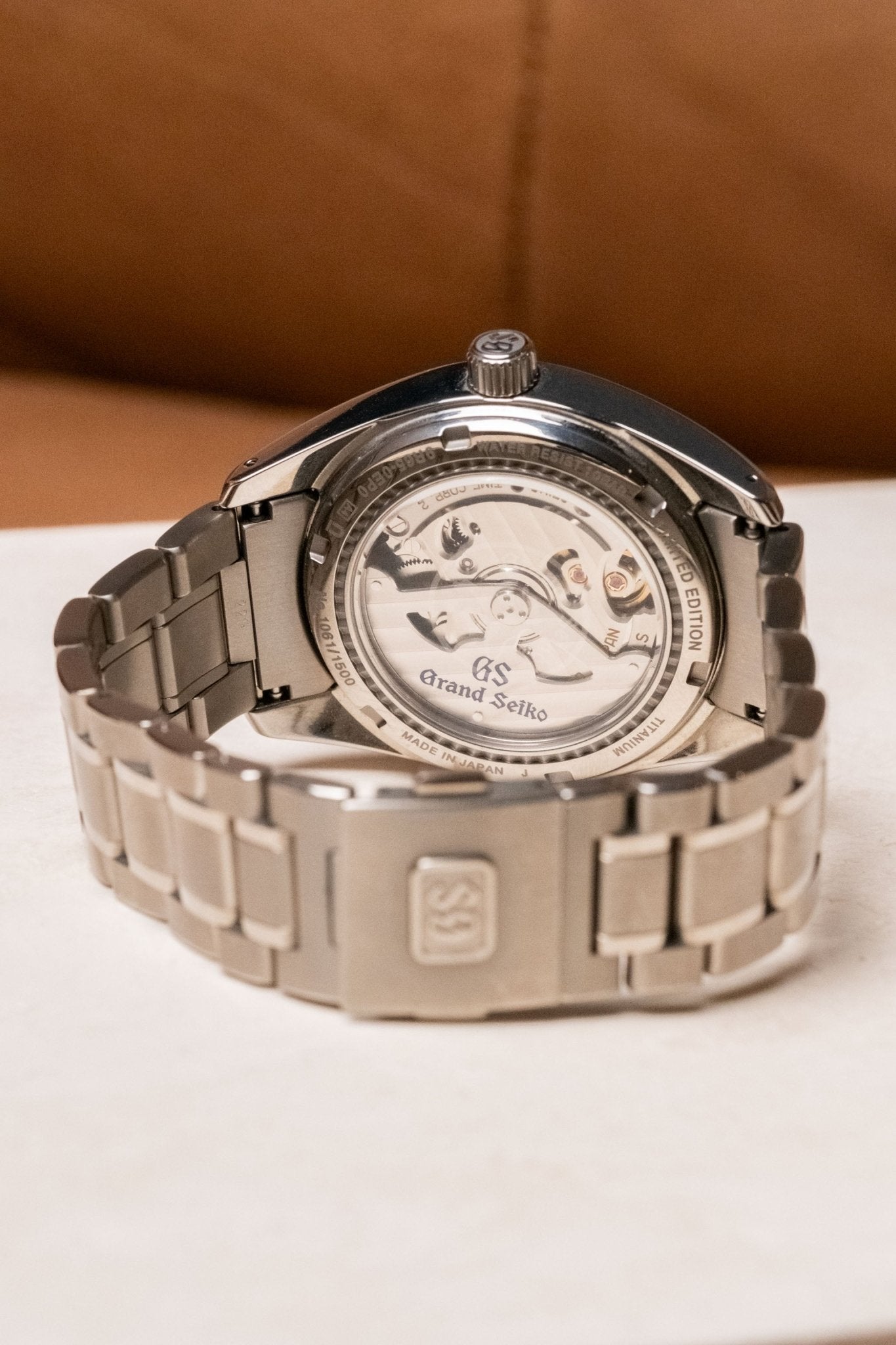 2024 Grand Seiko Heritage Collection Spring Drive 20th Anniversary Pink Snowflake SBGA497 caseback view