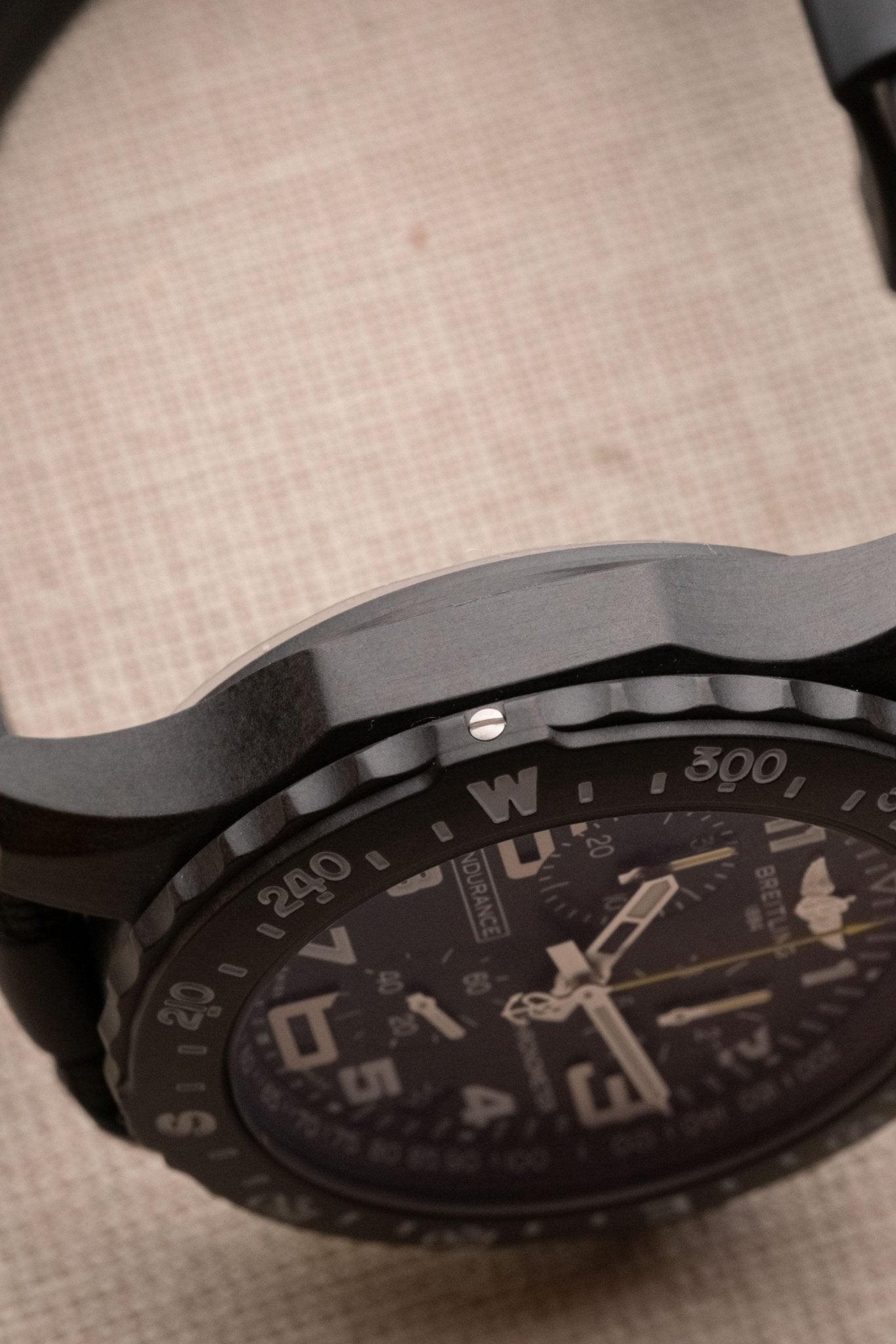2025 Breitling Endurance Pro 44 Chronograph “Air-Asia” 10 Years Service Edition case profile side view