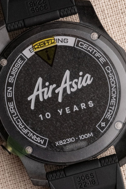 2025 Breitling Endurance Pro 44 Chronograph “Air-Asia” 10 Years Service Edition caseback view
