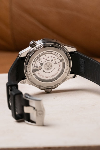 2025 OMEGA Seamaster Diver 300M Black Wave Dial on Rubber Ref 210.32.42.20.01.001 - Wristory