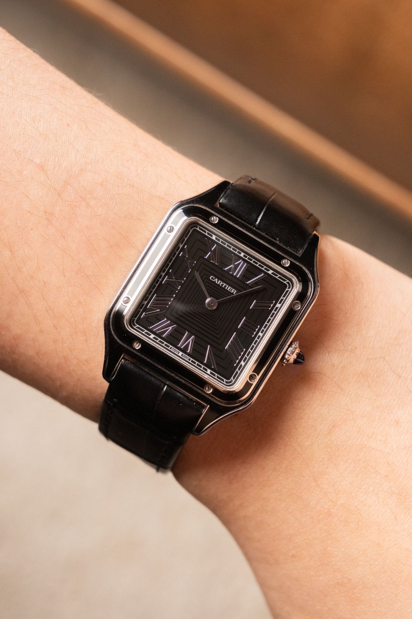2026 Cartier Santos Dumont Black Lacquer WSSA0046 - Wristory