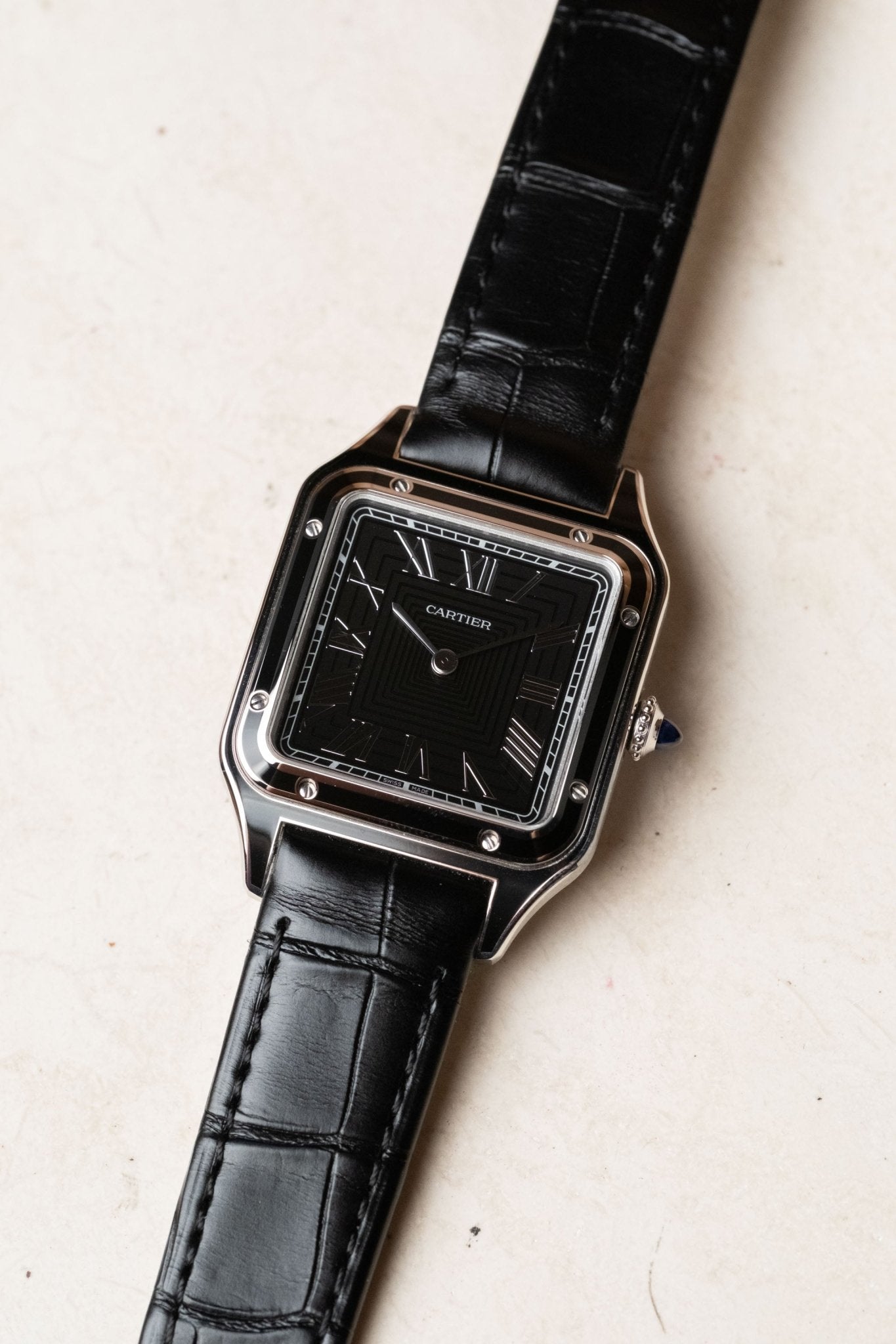 2026 Cartier Santos Dumont Black Lacquer WSSA0046 - Wristory