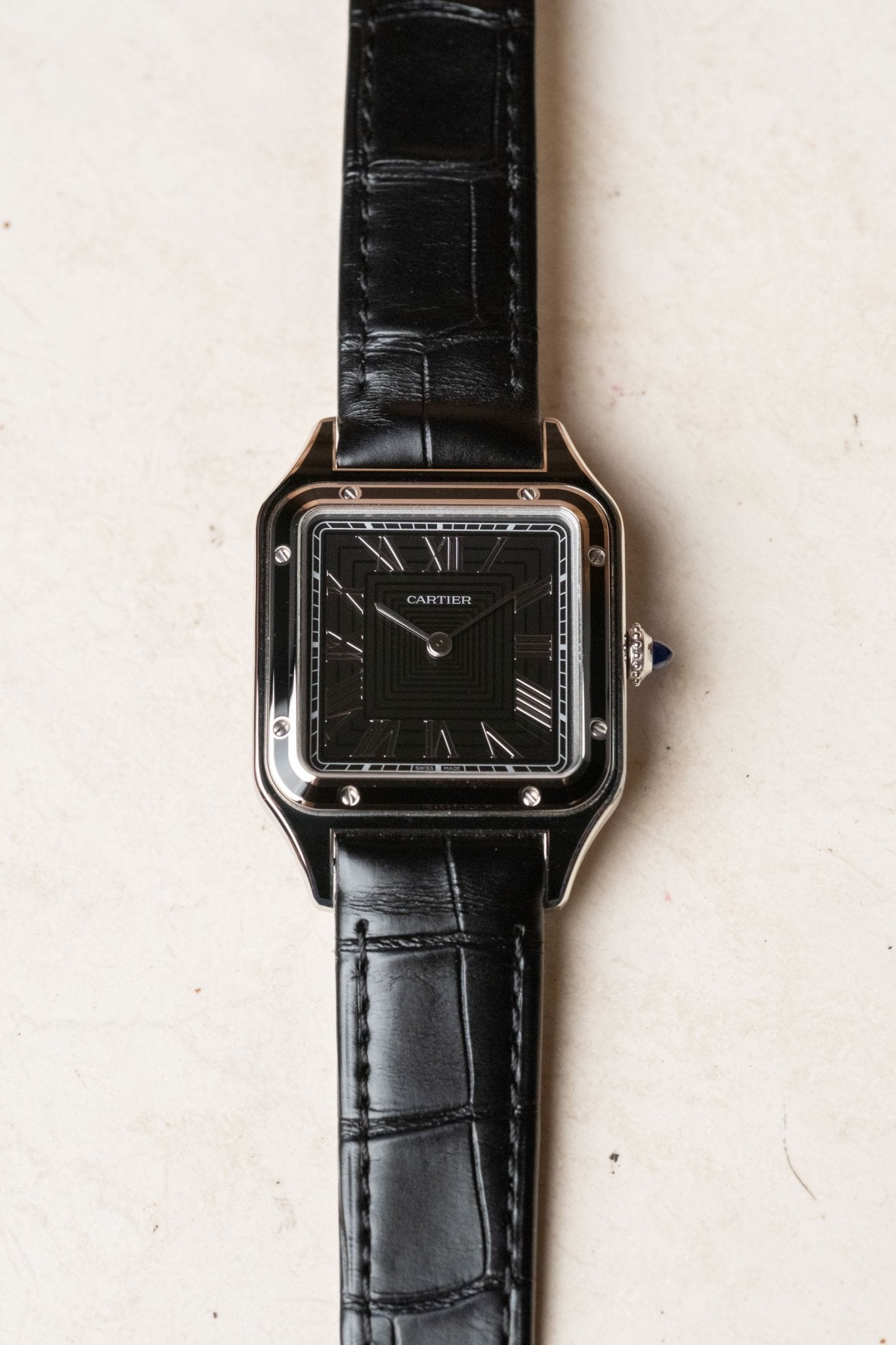 2026 Cartier Santos Dumont Black Lacquer WSSA0046 - Wristory