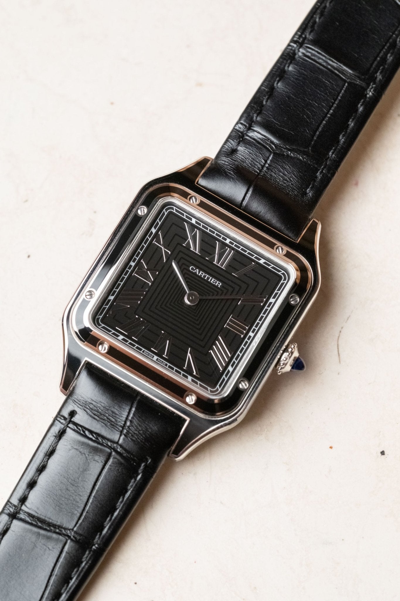 2026 Cartier Santos Dumont Black Lacquer WSSA0046 - Wristory