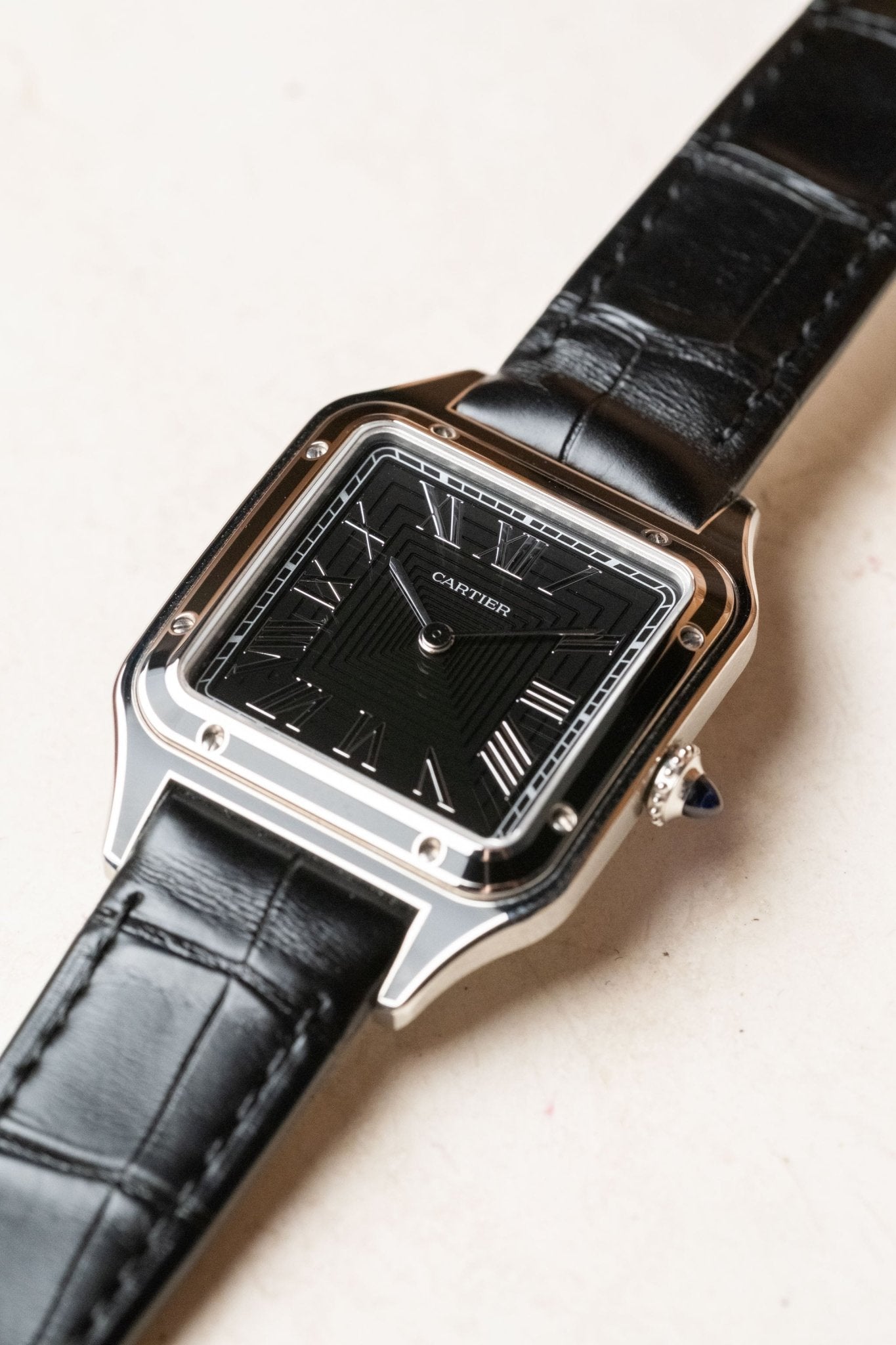 2026 Cartier Santos Dumont Black Lacquer WSSA0046 - Wristory