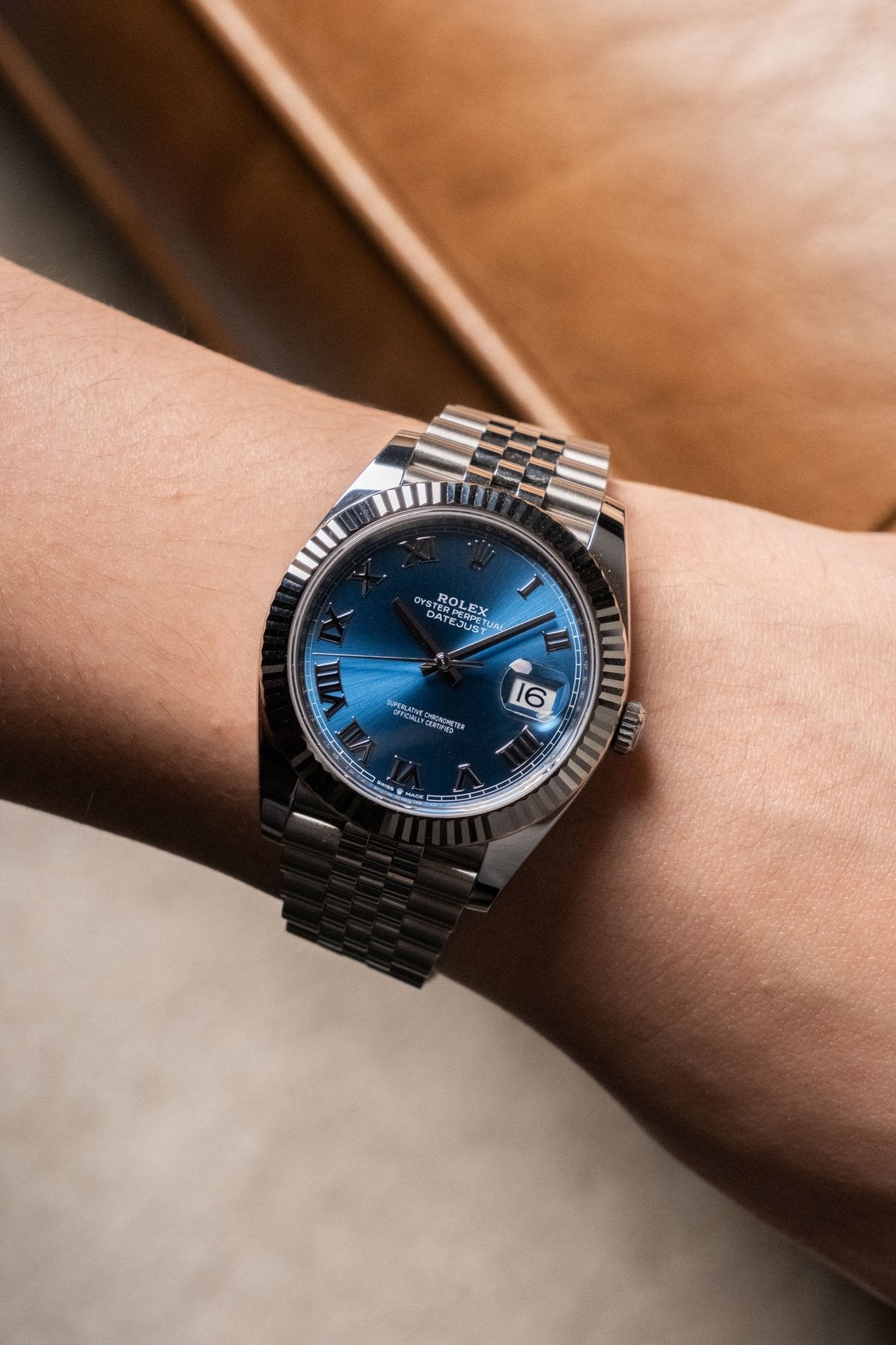 2026 Rolex Datejust 41 Fluted Jubilee “Azzuro Blue Roman” 126334 Details
