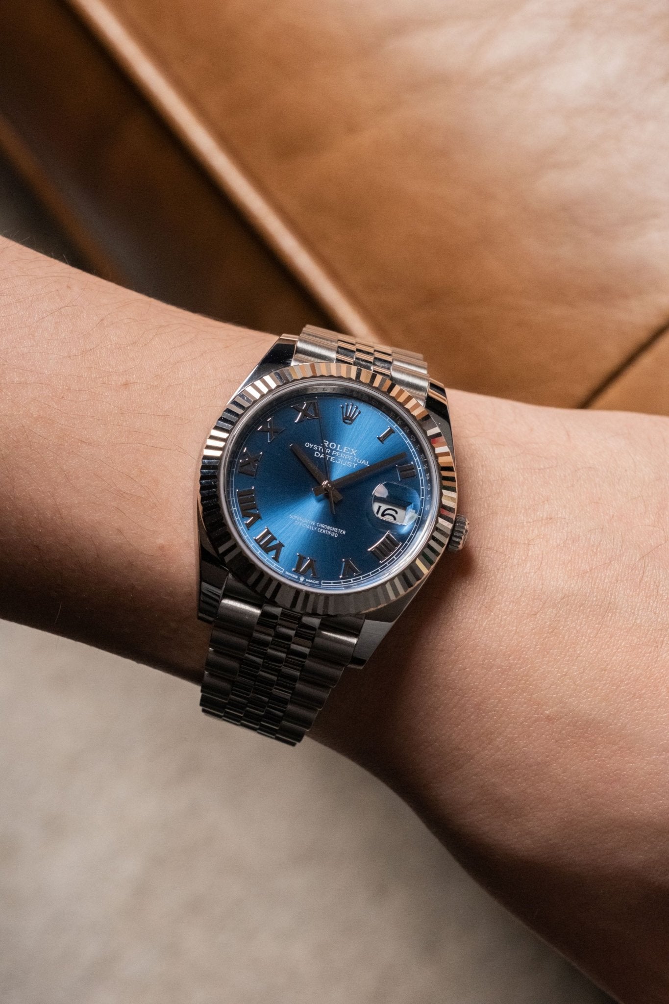 2026 Rolex Datejust 41 Fluted Jubilee “Azzuro Blue Roman” 126334 Details