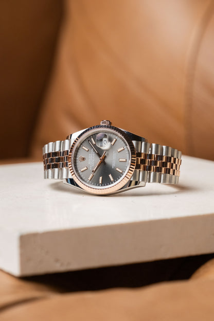 2018 Rolex Datejust 36 Two-Tone Rose Gold Slate Gray Dial 126231 — photo 1