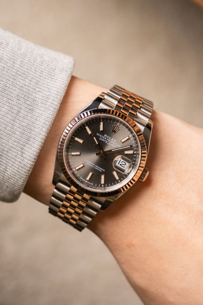 2018 Rolex Datejust 36 Two-Tone Rose Gold Slate Gray Dial 126231 — photo 8