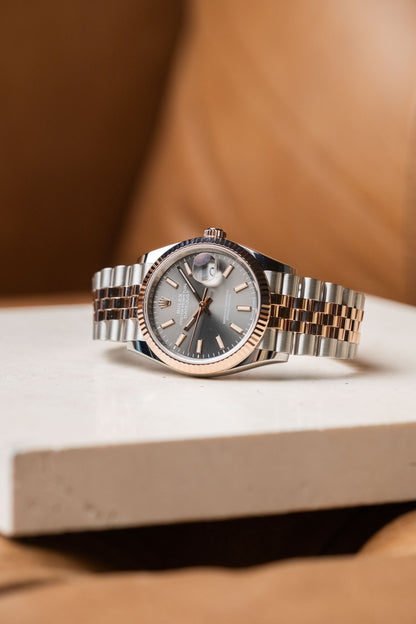 2018 Rolex Datejust 36 Two-Tone Rose Gold Slate Gray Dial 126231 — photo 16