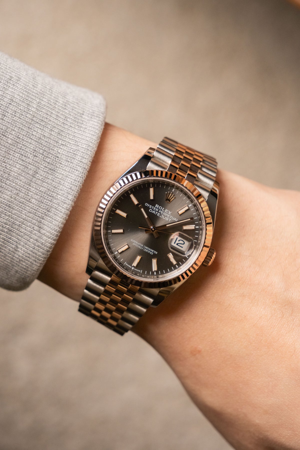 2018 Rolex Datejust 36 Two-Tone Rose Gold Slate Gray Dial 126231 — photo 12