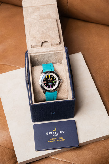 2024 Breitling Superocean Automatic 42 “Rainbow” A17375 full set box and papers