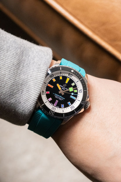 2024 Breitling Superocean Automatic 42 “Rainbow” A17375 dial detail close-up
