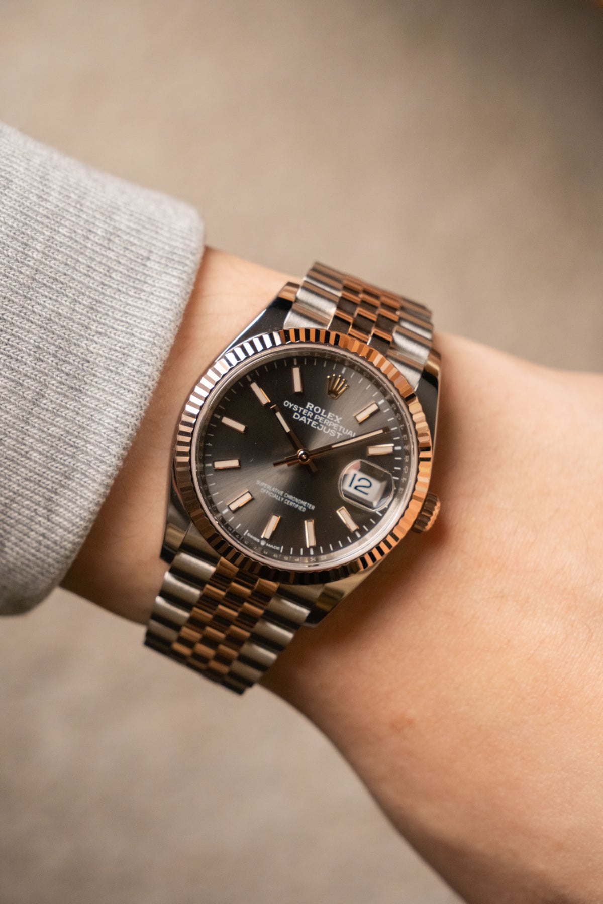 2018 Rolex Datejust 36 Two-Tone Rose Gold Slate Gray Dial 126231 — photo 10