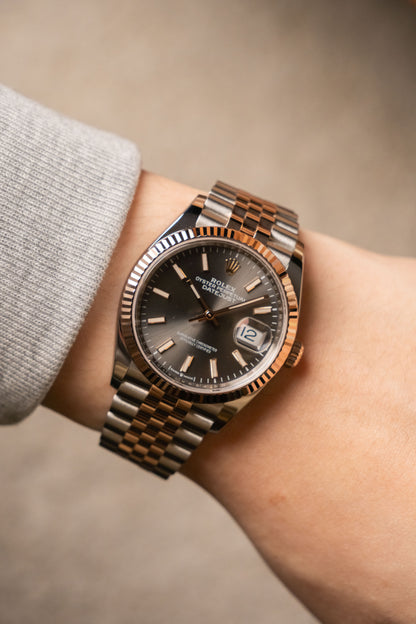 2018 Rolex Datejust 36 Two-Tone Rose Gold Slate Gray Dial 126231 — photo 10