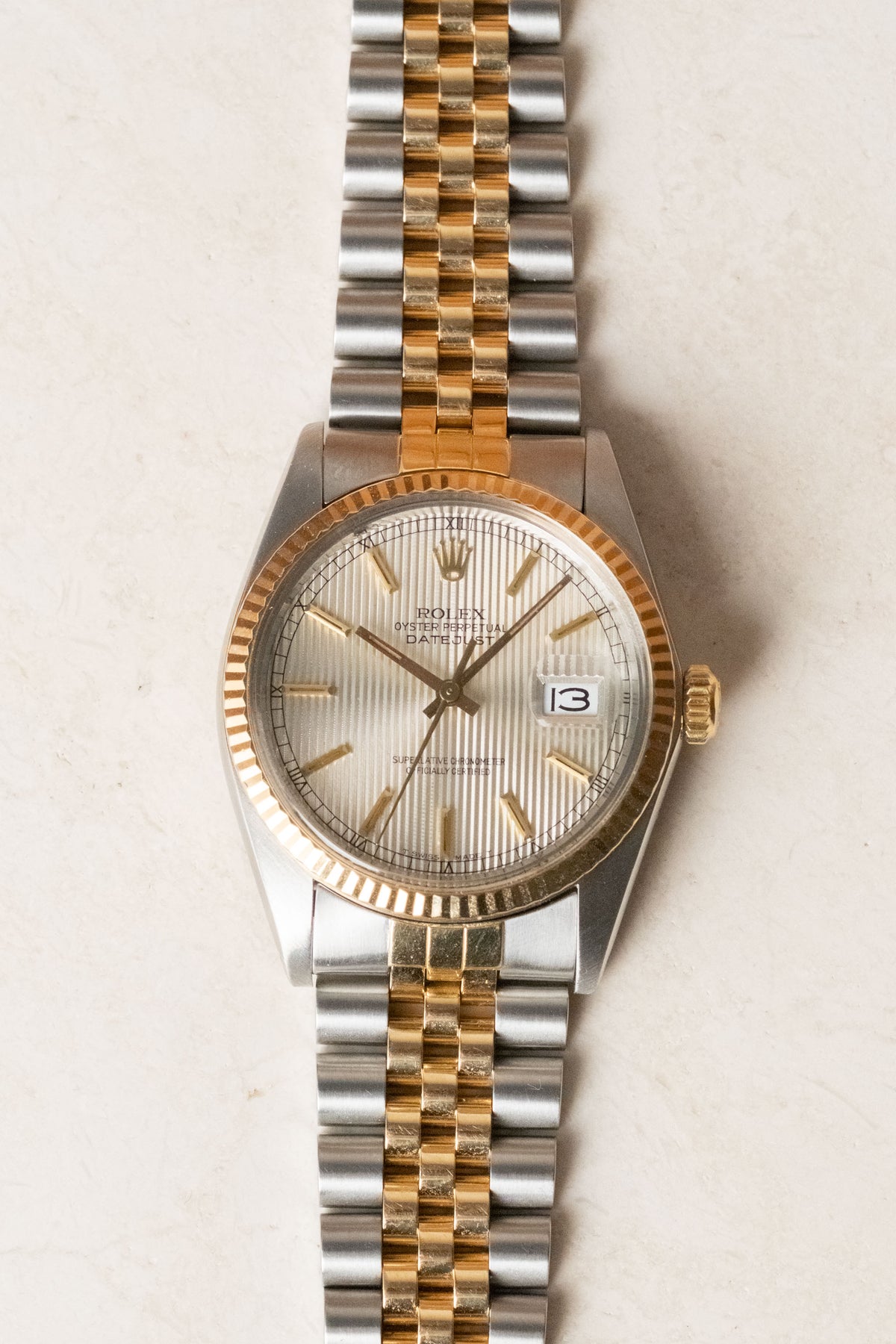 Circa 1984 Rolex Datejust 36 Silver Tapestry Dial 16013 — photo 11