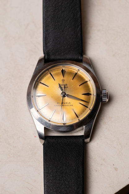 Circa 1960s Tudor Oyster Ref. 7902 Manual - Wind Champagne Dial Serviced - Wristory