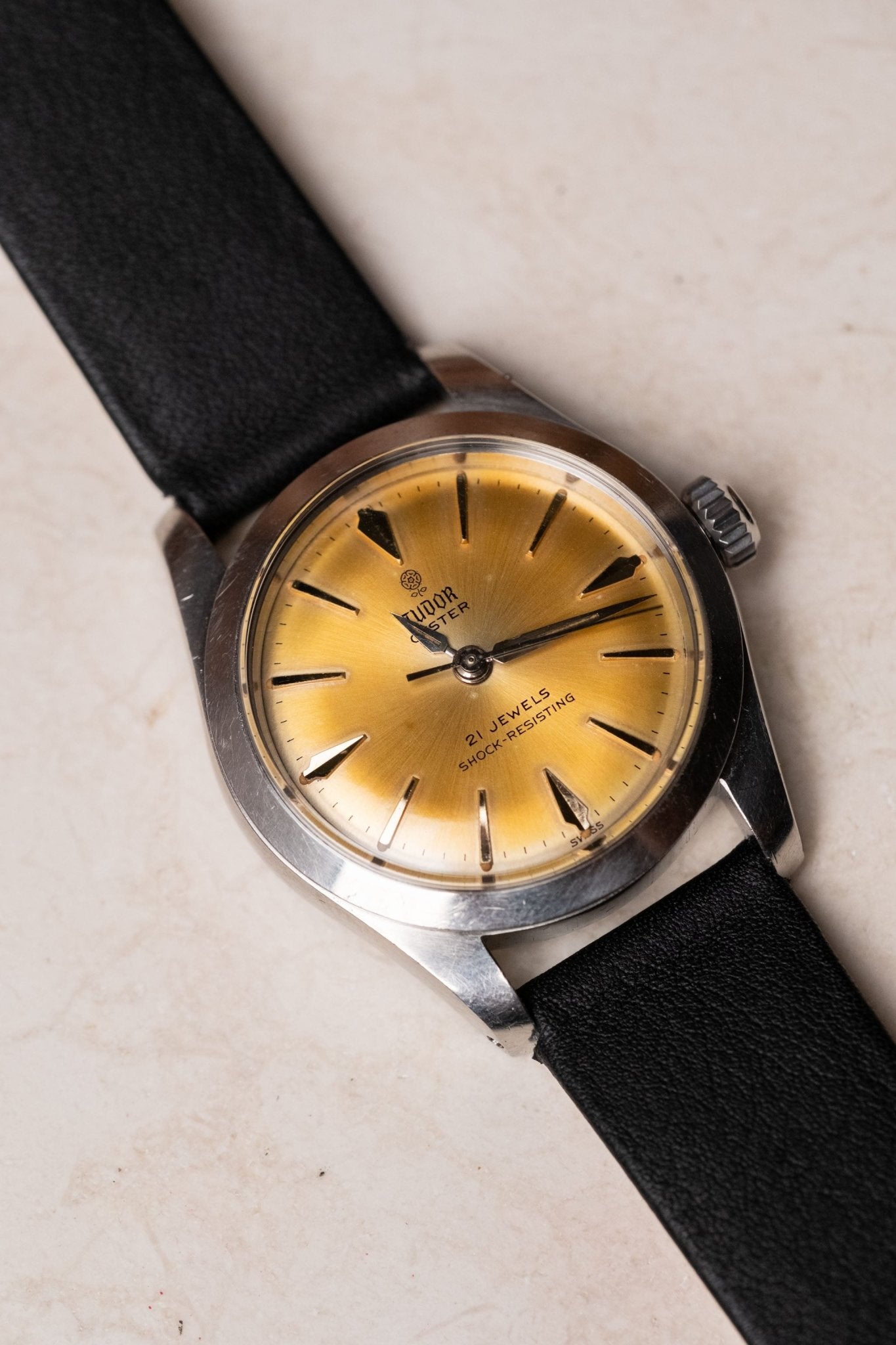 Circa 1960s Tudor Oyster Ref. 7902 Manual - Wind Champagne Dial Serviced - Wristory
