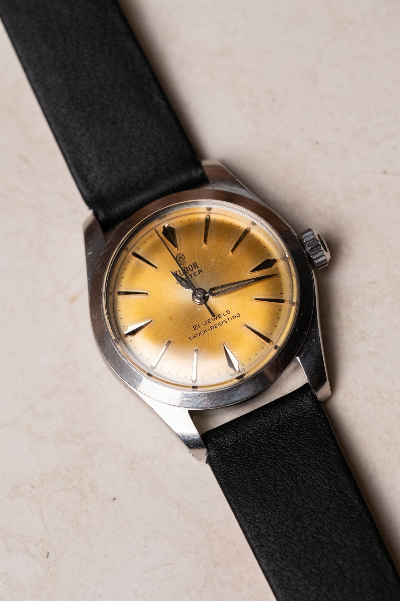 Circa 1960s Tudor Oyster Ref. 7902 Manual - Wind Champagne Dial Serviced - Wristory