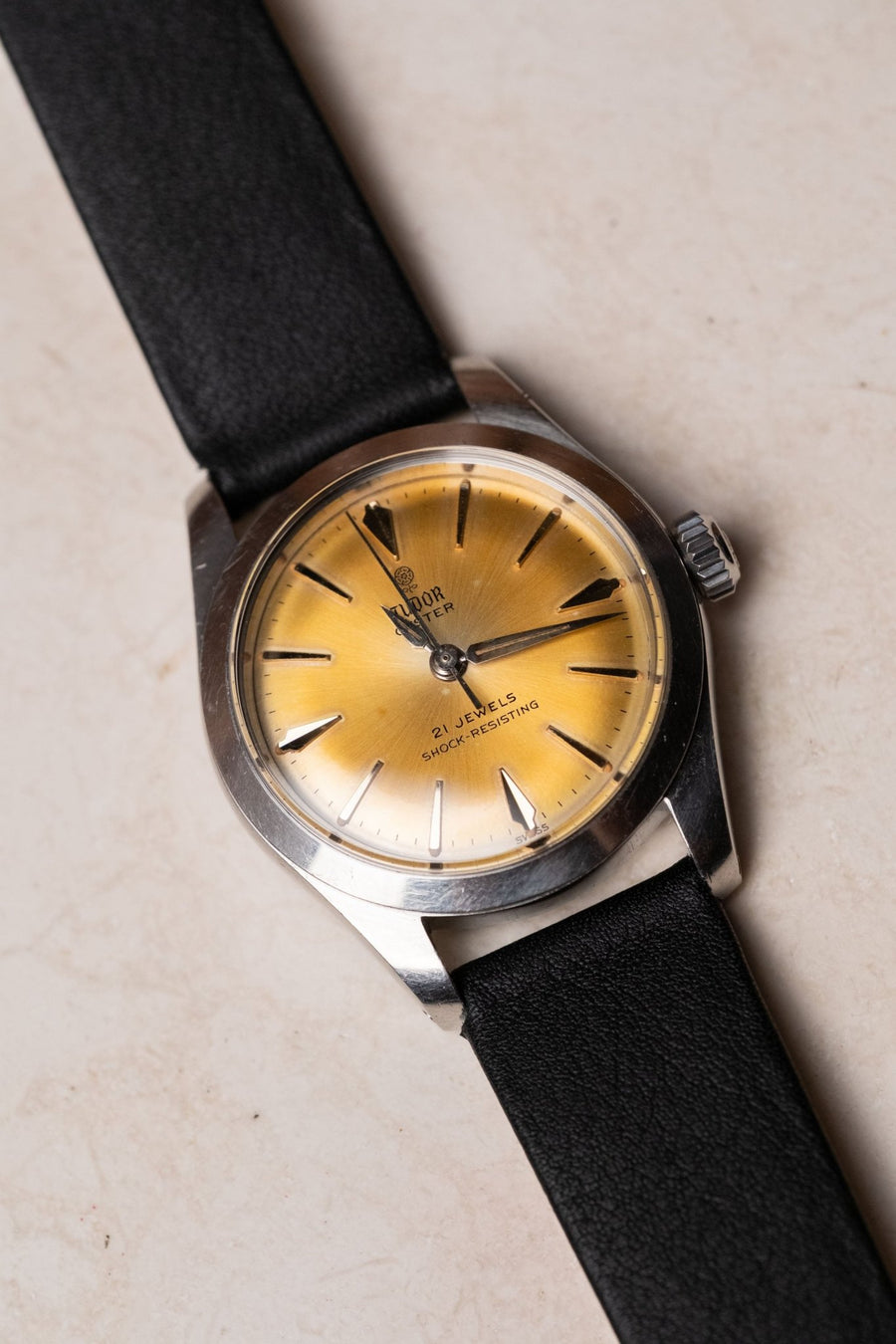 Circa 1960s Tudor Oyster Ref. 7902 Manual - Wind Champagne Dial Serviced - Wristory