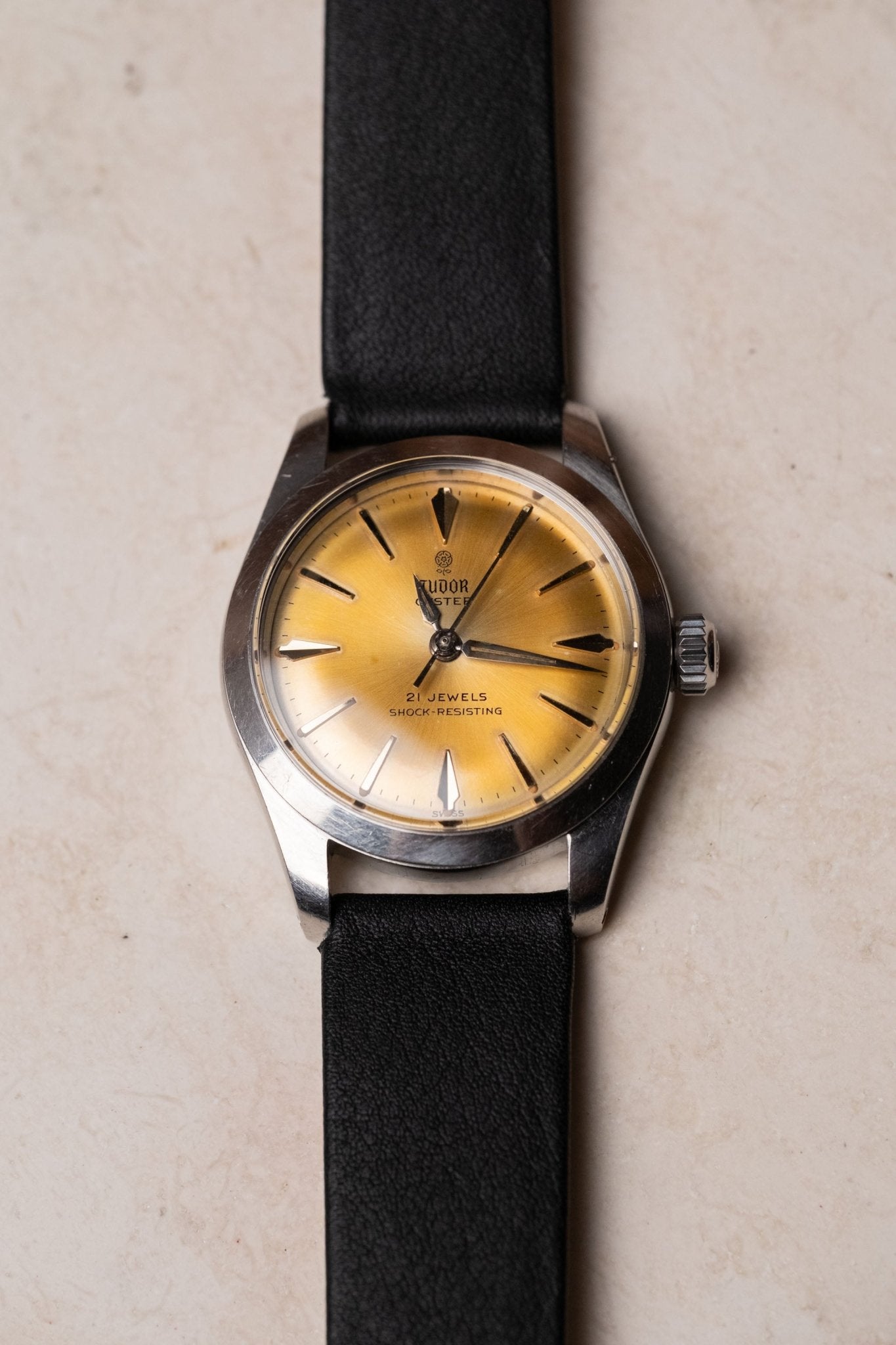 Circa 1960s Tudor Oyster Ref. 7902 Manual - Wind Champagne Dial Serviced - Wristory