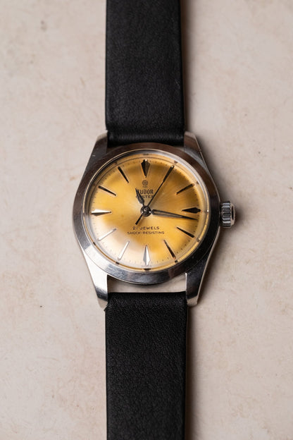 Circa 1960s Tudor Oyster Ref. 7902 Manual - Wind Champagne Dial Serviced - Wristory