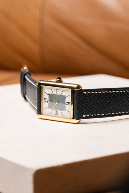 1990s Circa 1990s Cartier Tank Vermeil Must de Cartier LM White Roman Dial Quartz 590005 pre-owned watch Wristory Melbourne