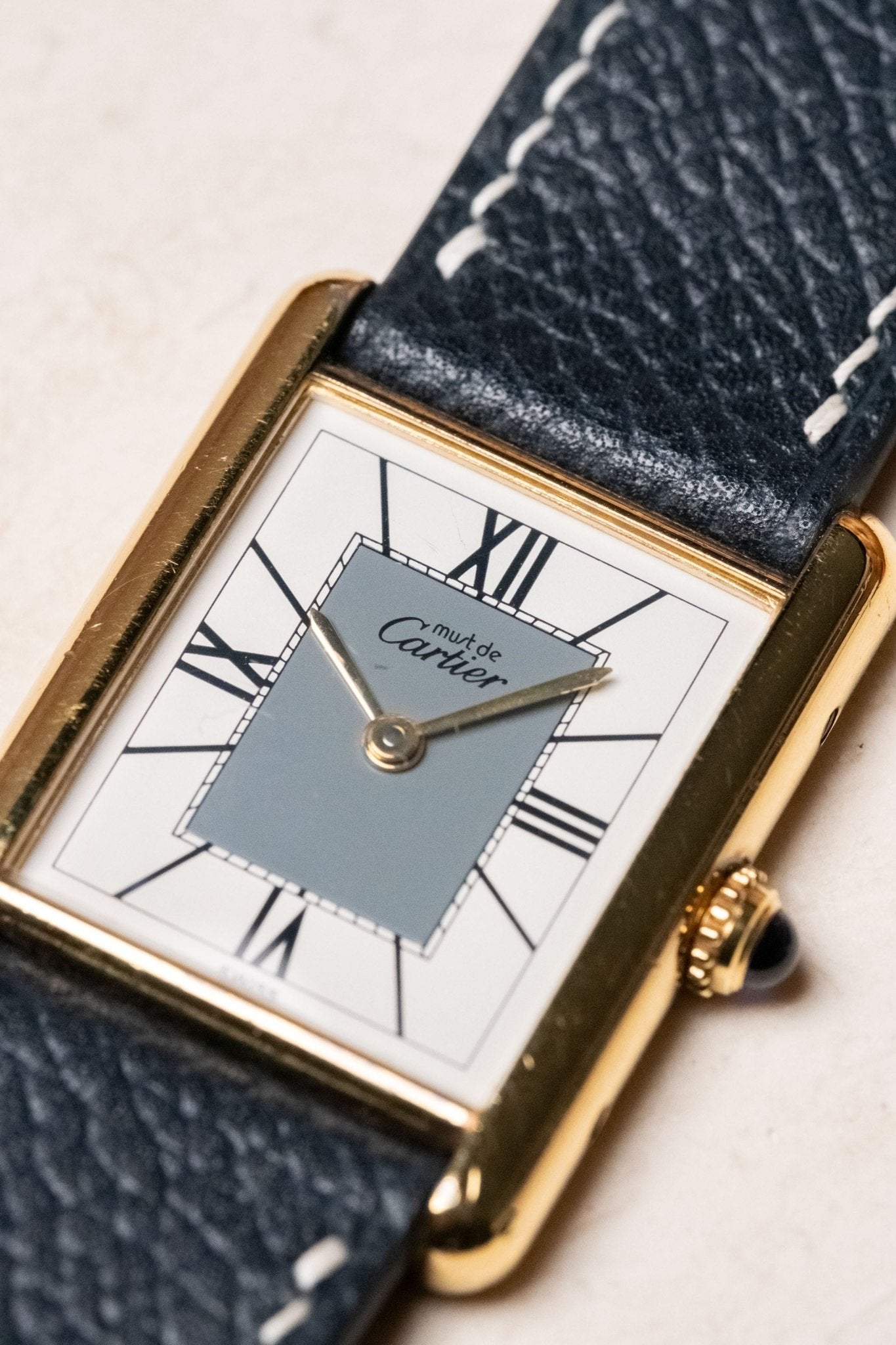 1990s Circa 1990s Cartier Tank Vermeil Must de Cartier LM White Roman Dial Quartz 590005 pre-owned watch Wristory Melbourne