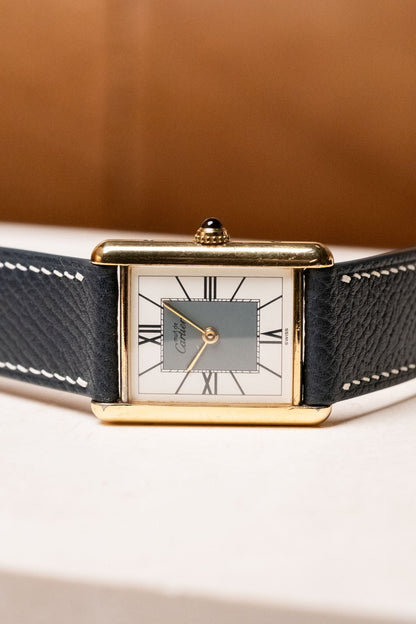 1990s Circa 1990s Cartier Tank Vermeil Must de Cartier LM White Roman Dial Quartz 590005 pre-owned watch Wristory Melbourne