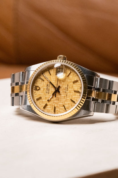 Circa 1990s Tudor Prince Date Champagne Linen Dial 74033 - Wristory