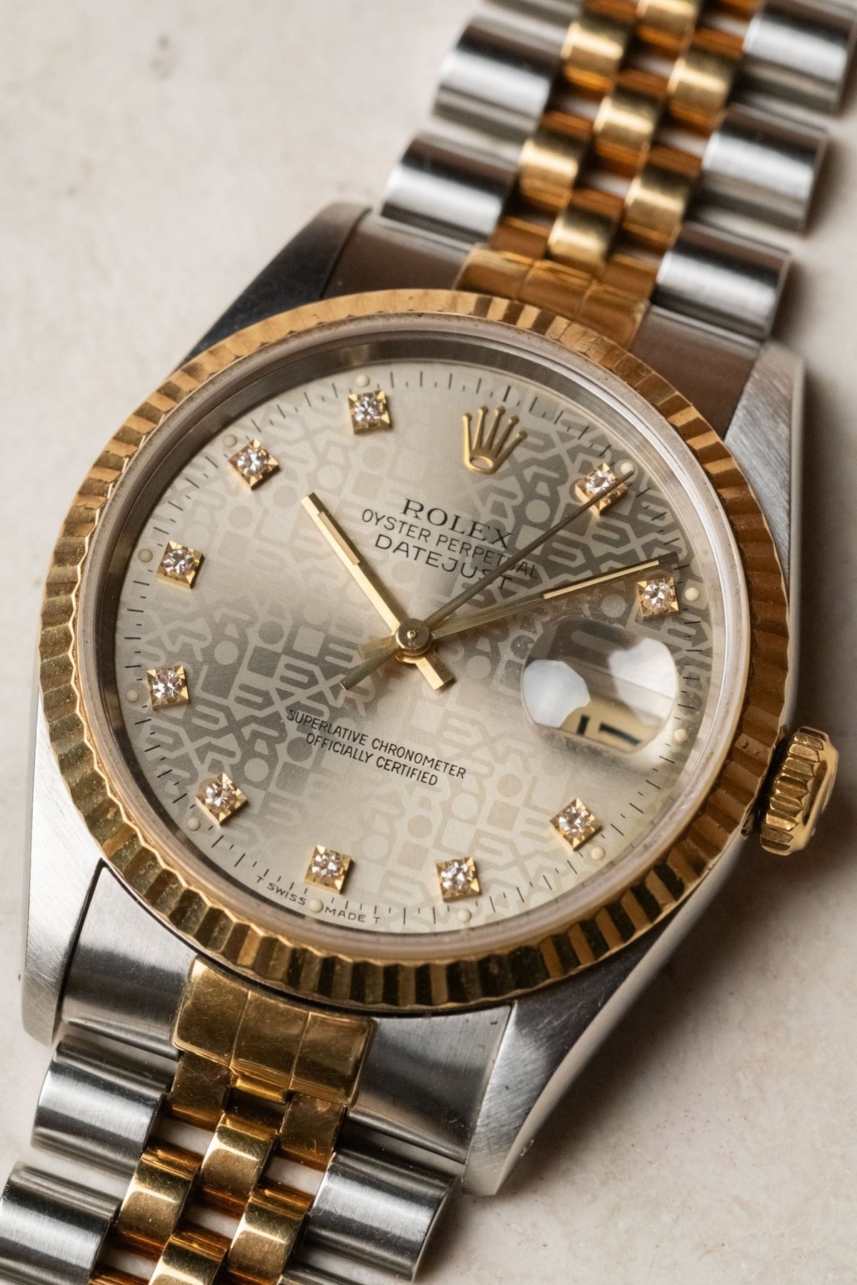 Circa 1993 Rolex Datejust 36 Anniversary Diamond Dial Ref. 16233 - Wristory