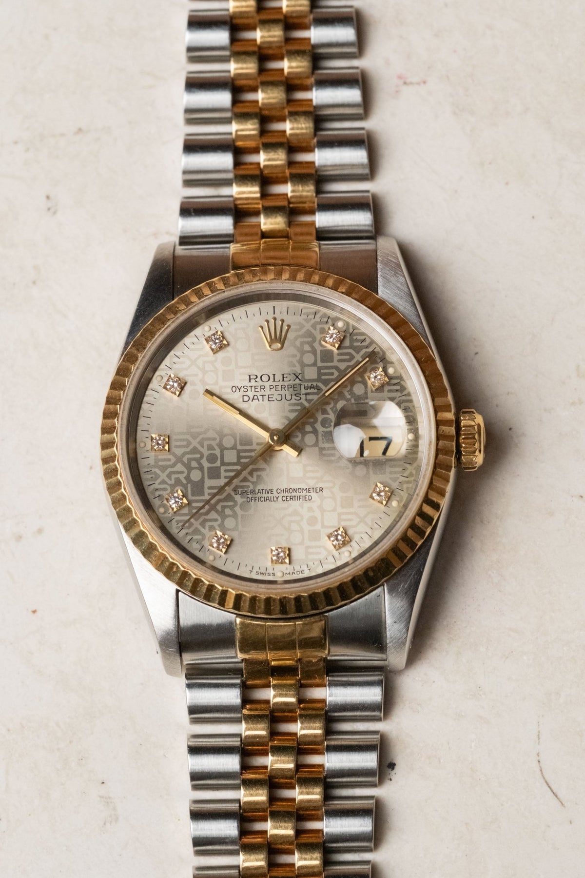 Circa 1993 Rolex Datejust 36 Anniversary Diamond Dial Ref. 16233 - Wristory