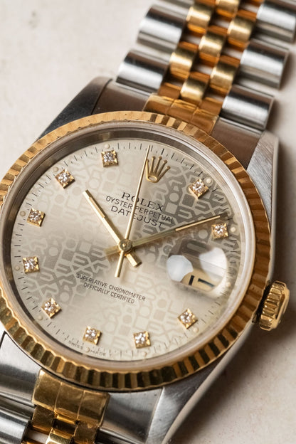 Circa 1993 Rolex Datejust 36 Anniversary Diamond Dial Ref. 16233 - Wristory