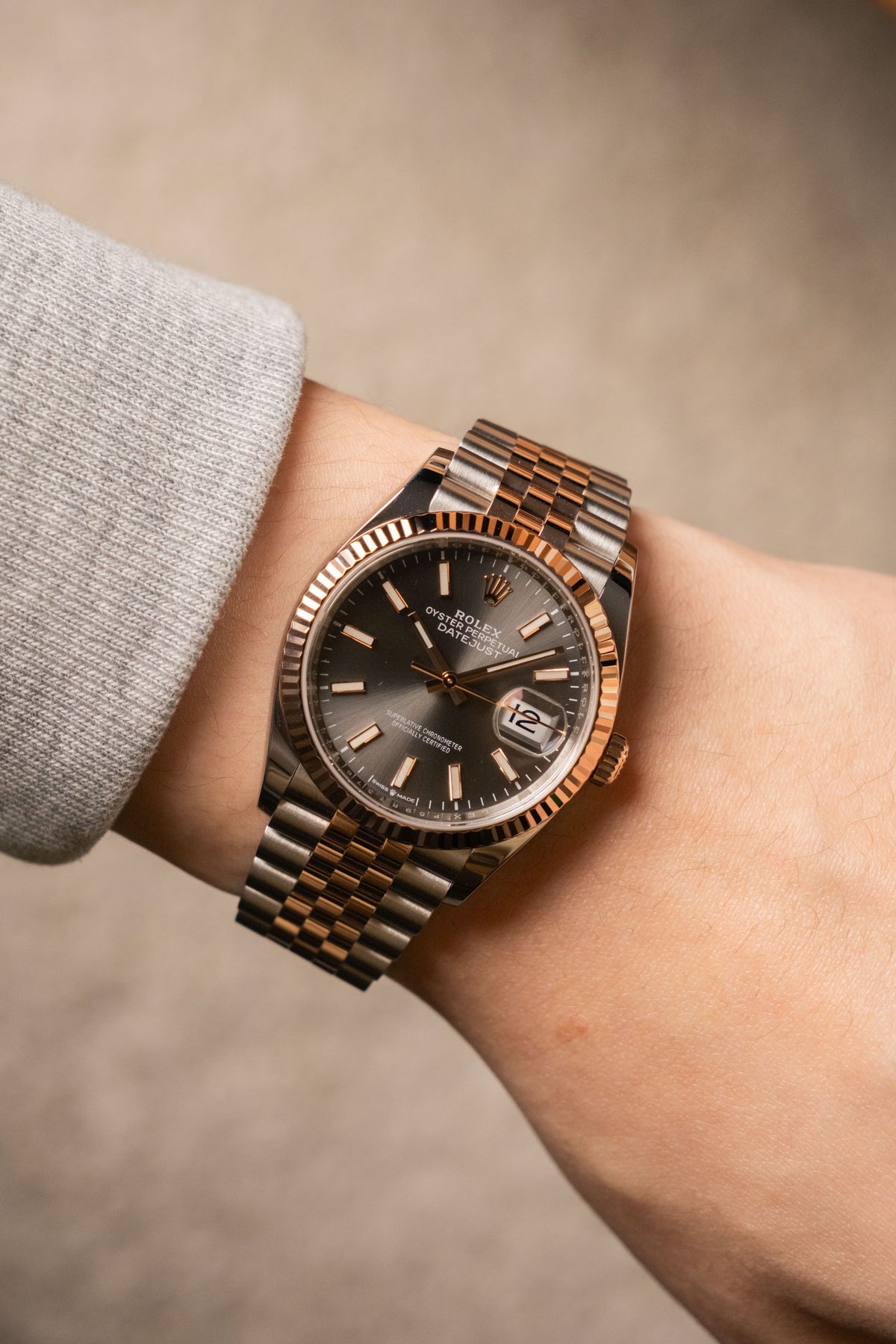 2018 Rolex Datejust 36 Two-Tone Rose Gold Slate Gray Dial 126231 — photo 9